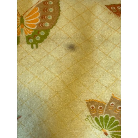Vintage Lady Pepperell Polyester Butterfly Yellow Blanket Large Thick - Picture 8 of 12